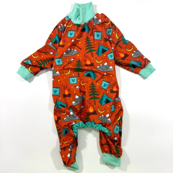 Tooth & Honey Pitbull Dog Pajamas Camping Theme - Picture 1 of 5